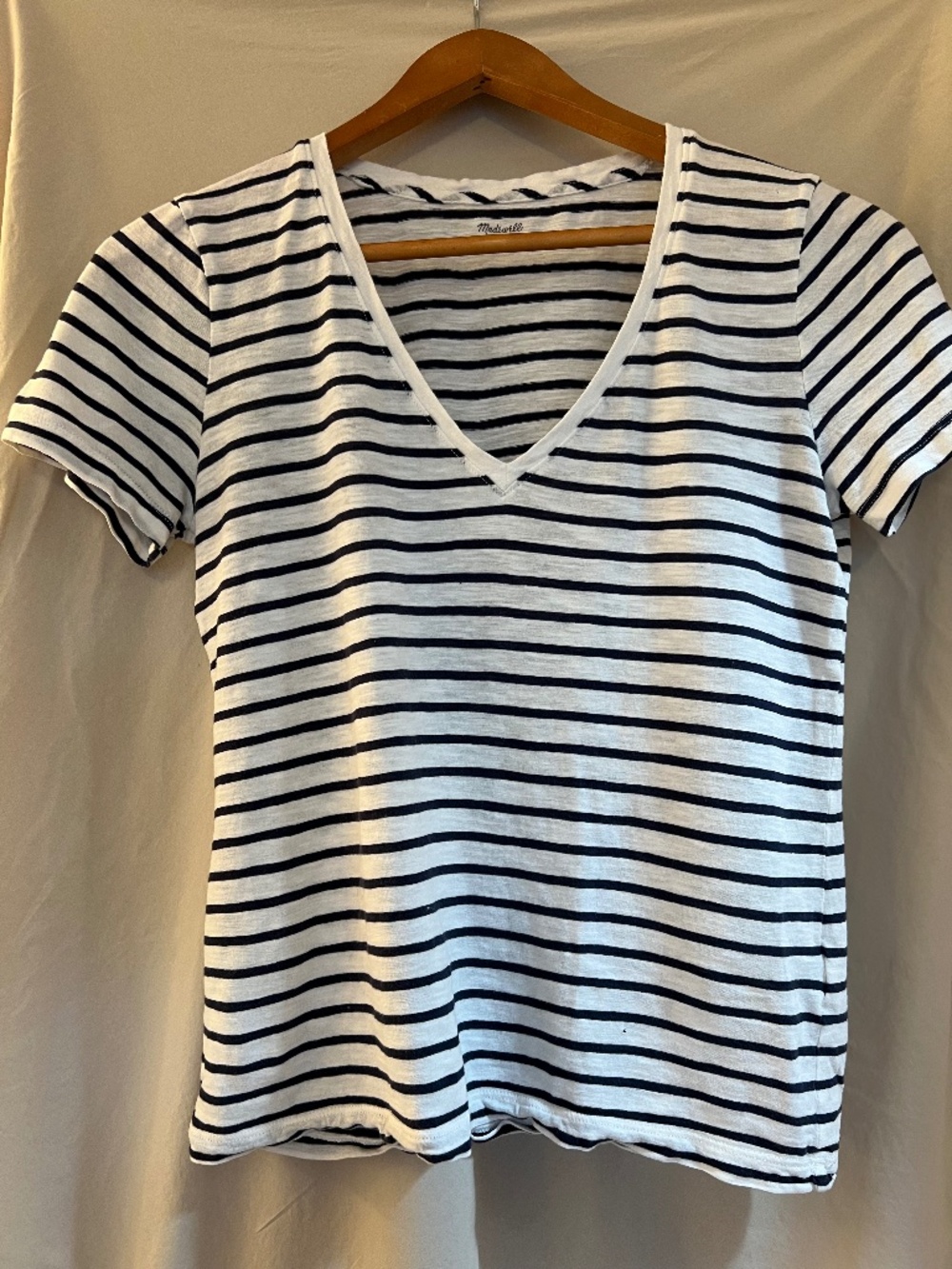 Madewell Striped V-Neck Short Sleeve T-Shirt